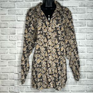 Vintage Dress Barn Paisley Button Down Shirt Top Size 3X